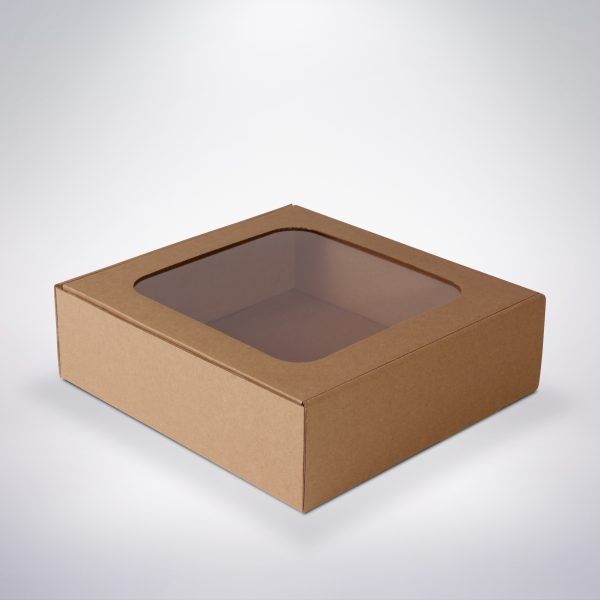 Krabička s okienkom 200x195x60 hnedá